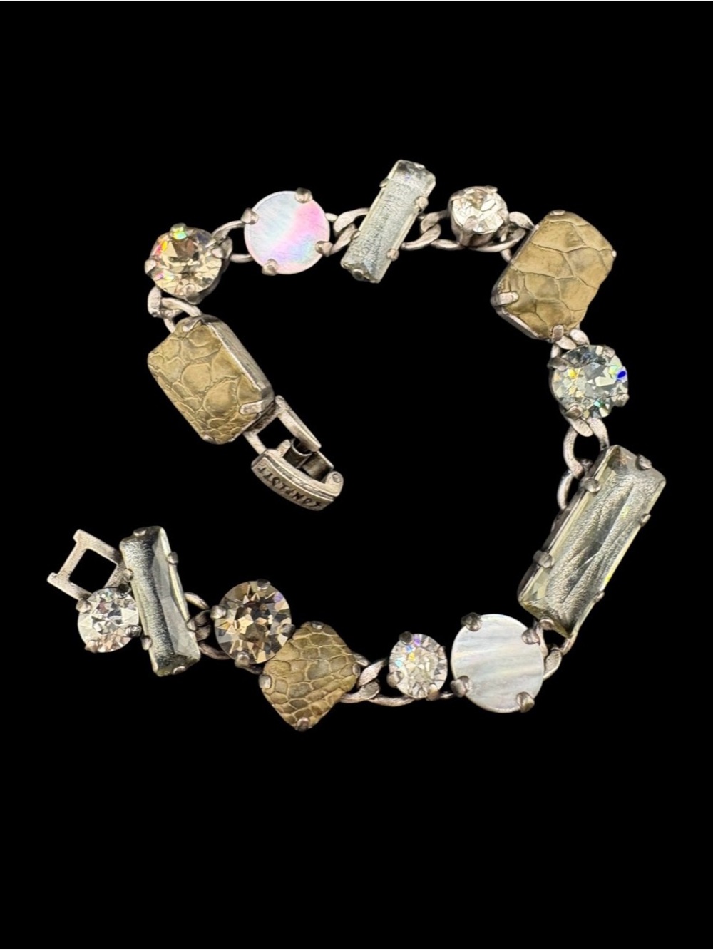 Konplott To Katharine With Love Bracelet Leather Mother Of Pearl Rhinestone